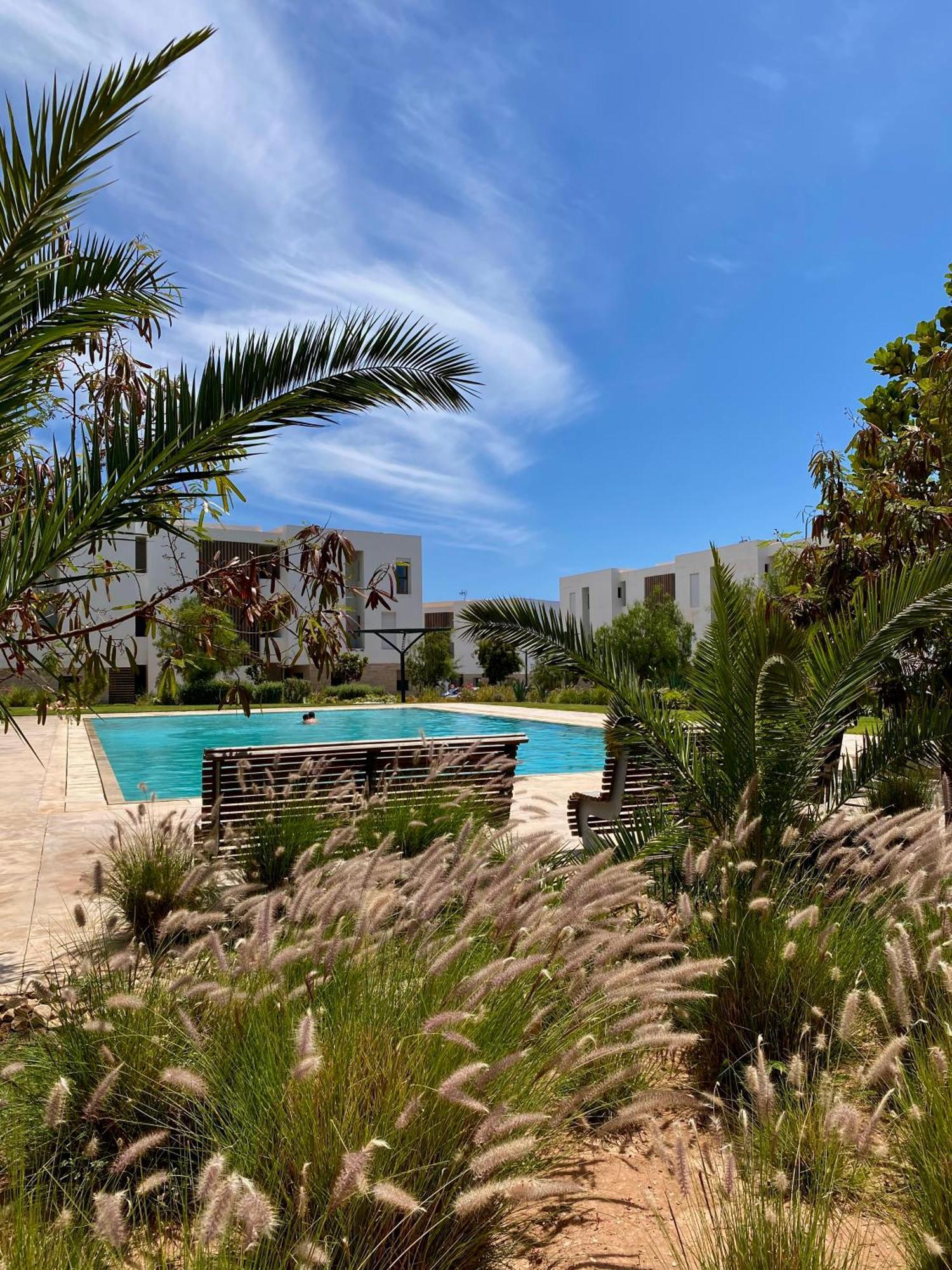 Luxurious Golf & Sea View Beach Apartment With Pool Access - Tamourrit, Taghazout Bay Extérieur photo